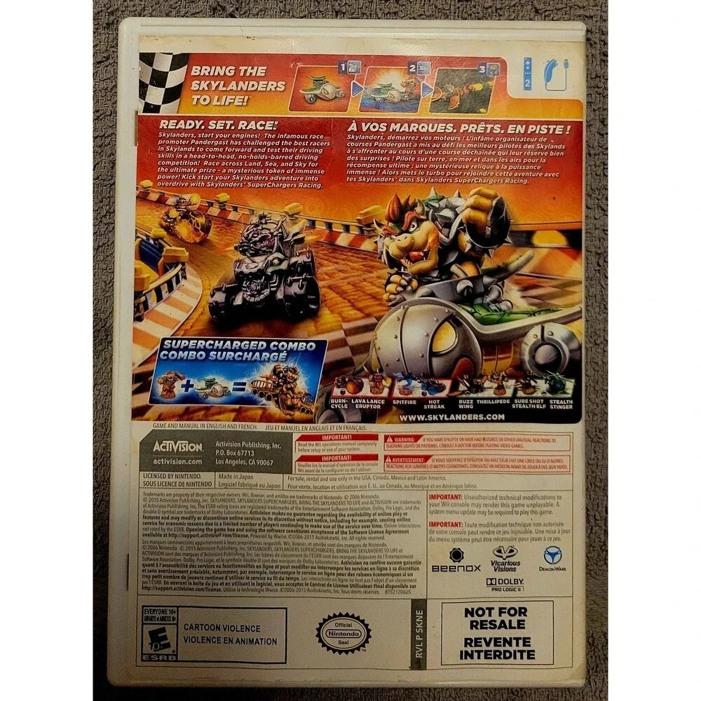 Skylanders Superchargers Game (Nintendo Wii, 2015), TESTED, FAST SHIPPING